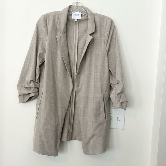 Maison d'Amélie PARIS Plaid Revolve Open Front Blazer M - Picture 1 of 8